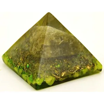 Orgonitová pyramida 5 cm, zlatá - Serpentin