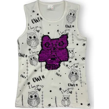 Dívčí tílko Fashion Dívčí tílka SOVA Barva: Bílá, Velikost: 146