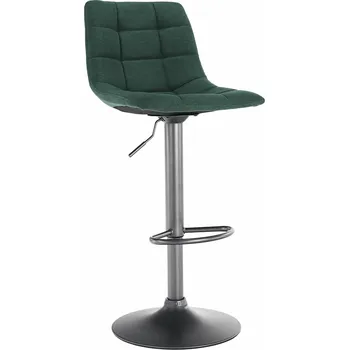 Barová židle Barová židle LAHELA látka zelená, kov tmavě šedý grafit