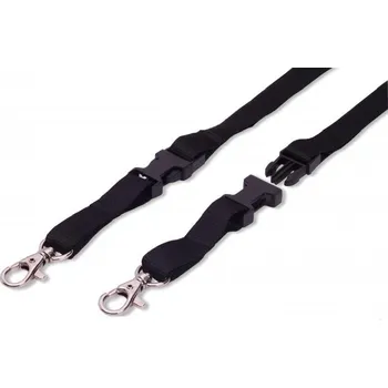 Obal na kartičku Šňůrka TULIP plochá rozpojovací s karabinou černá 50ks