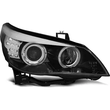 Přední světlomet TUNING-TEC Přední světla BMW E60, E61 04-07 Angel Eyes - černá LED