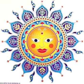 Okenní dekorace Mandala na sklo - Indické slunce - velká Sunseal