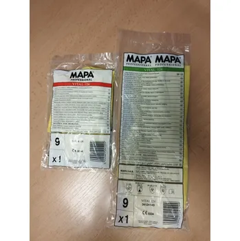 Pracovní rukavice Latexové rukavice Mapa Vital 124 s bavlněnou vystýlkou žluté vel. 9