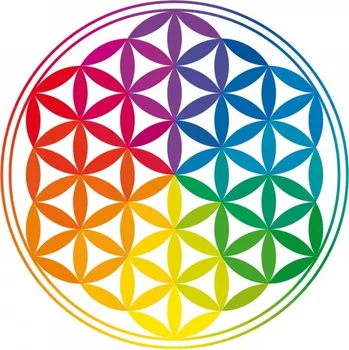 Okenní dekorace Nálepka - Květ života, čakra