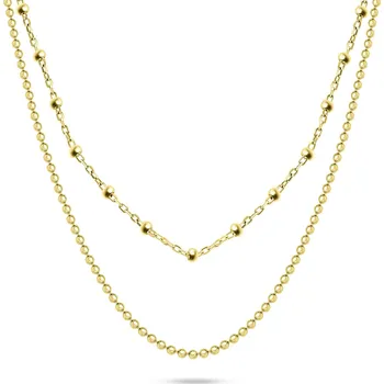 Náhrdelník Brilio Silver Módní dvojitý pozlacený náhrdelník NCL103Y + 2 měsíce na vrácení zboží