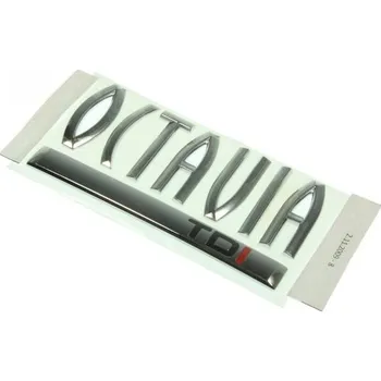 Znak automobilu nápis Octavia TDI - červené I