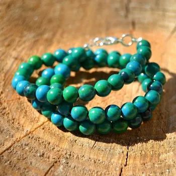 Náhrdelník Náhrdelník Chryzokol kuličky 6 mm