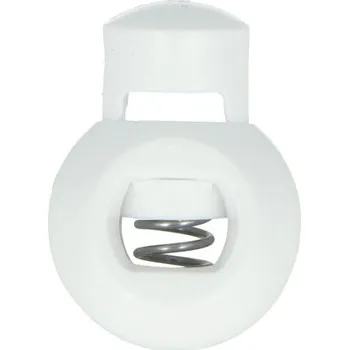 Brzdička na šňůrku, BÍLÁ, 1,4x2,45 cm, 1ks