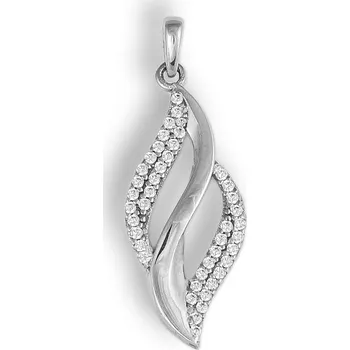 Přívěsek GEMMAX Zlatý romantický přívěšek se zirkony - bílý – zlatý šperk ryzosti 585/1000 v Dárkovém balení s Certifikátem GLPWB-03481