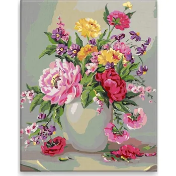 Malování podle čísel - Květiny, které neuvadnou - 40x50 cm, bez dřevěného rámu - CZ výroba