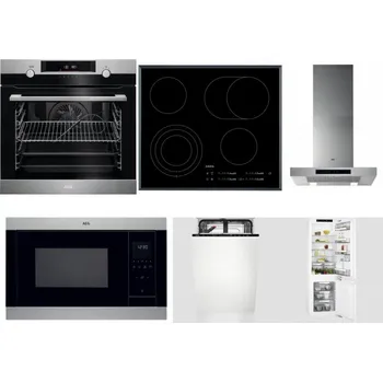 Set domácích spotřebičů AEG BPK556360M + AEG Mastery DirectTouch HK654070FB + AEG Mastery DBB5660HM + AEG Mastery MSB2547D-M + AEG Mastery GlassCare FSE73407P + AEG Mastery FlexiShelf SCE818D3LC
