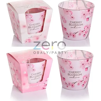 Svíčka Svíčka dárková ve skle s vůni 'Třešeň' (115 g) - mix
