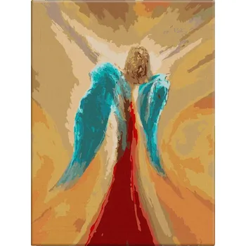 Hračka Malování podle čísel - Anděl s modrými křídly 03 - 30x40 cm, plátno vypnuté na rám - CZ výroba