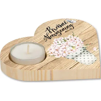Svícen Dřevěný dekorační svícen – krásné narozeniny