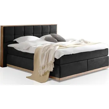 Postel Boxspring postel 160x200 z masivu Levante černá