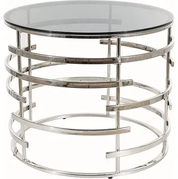 Konferenční stolek Konferenční stolek kouřové sklo/stříbro LIVIA 60