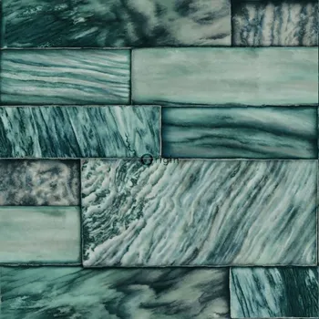 Tapeta Origin Vliesová tapeta na zeď, dekor zelený kamenný obklad 337252, Matières - Stone, Origin, velikost 0,53 x 10,05 m