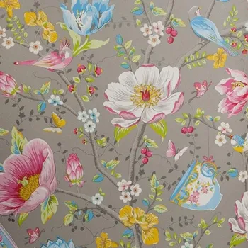 Tapeta Eijffinger Vliesová tapeta s ptáčky a květinami 341004, Pip, Eijffinger, velikost 0,52 x 10 m