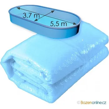 Bazén Solární plachta transparentní ovál na bazény 550 x 370 cm