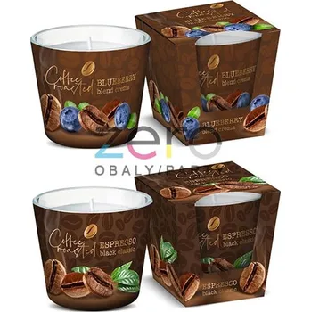 Svíčka Svíčka dárková ve skle s vůni 'Kávová zrna' (115 g) - mix