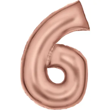 Balónek Amscan Fóliový balónek číslice 6 Satén 86 cm - barevné varianty Barva: Růžovozlatá