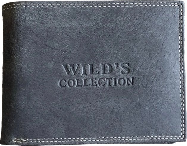 WILD´S COLLECTION Pánská kožená peněženka Wild's Collection šedá