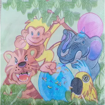 Papírový ubrousek Džungle párty ubrousky 20 ks, 33 cm x 33 cm