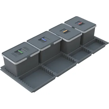 Odpadkový koš Elletipi Vestavný odpadkový koš Elletipi METROPOLIS - výsuvný, 12+12+12+12 L, PTC22 12050 1F, PTC22 12050 1F C97 PPV