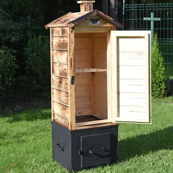 Udírna Zahradní dřevěná udírna Premium s přímým topeništěm DREW 100 cm