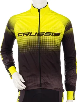 Cyklistická bunda CRUSSIS No-Wind černá/žlutá XXXL