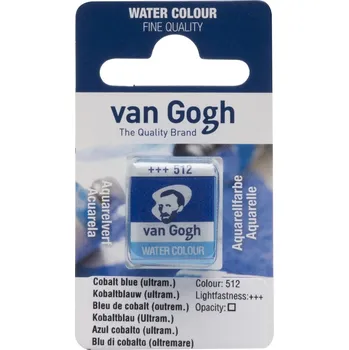 Vodová barva Akvarelová barva v půlpánvičce Van Gogh - 512 Cobalt Blue Ultramarine