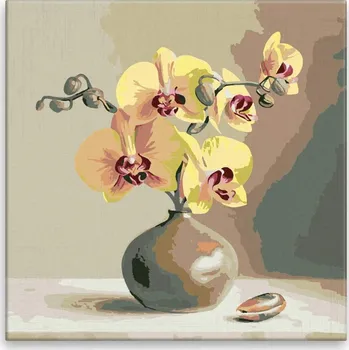 Malování podle čísel - Orchidej - 40x40 cm, bez dřevěného rámu - CZ výroba