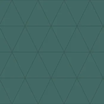 Tapeta Origin Zelená vliesová tapeta, metalické obrysy trojúhelníků 347717, City Chic, Origin, velikost 0,53 x 10,05 m