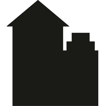 Yellow Tipi Černá samolepka na zeď tabule Houses 80 x 70 cm