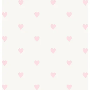 Tapeta Origin Metalická vliesová tapeta s růžovými srdíčky - 347705, Precious, Origin, velikost 0,53 x 10,05 m
