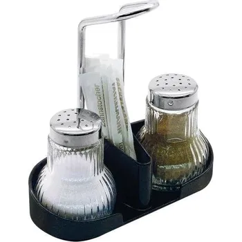 Talíř Menážka 3-dílná sůl pepř párátka Fackelmann, černá