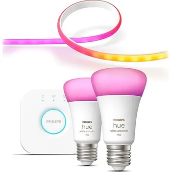 Žárovka Philips Hue Gradient Lightstrip + White and Color Ambiance 9W 1100 E27 malý promo starter kit
