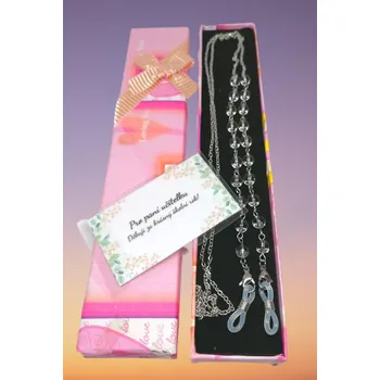 Řetízek Dárek pro učitelku - řetízek k brýlím křišťál