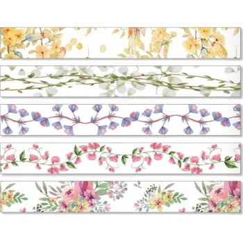 Ursus Samolepicí papírová washi páska sada - květiny (5ks)
