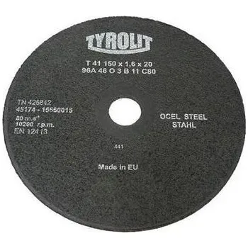 Řezný kotouč Tyrolit/Carborundum Electrite T41 125x1x20 - 96A 80 O 3 B C80 - 45174-1233 - CB425804