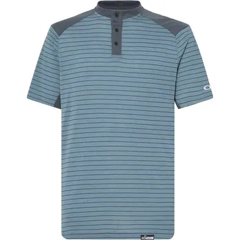 Pánské tričko Oakley Fringe Stripe pánské polo, dark slate pánské, M
