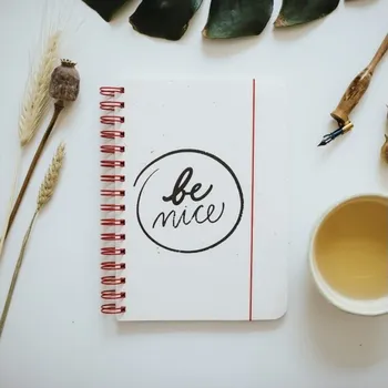Blok Be Nice Papírový blok slámový linkovaný boční vazba A5