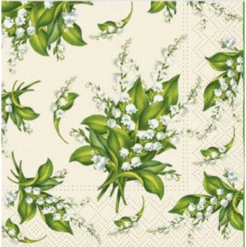 Papírový ubrousek UBR40, Ubrousek, 16x16 cm, BÍLÉ ZVONKY, 1 kus