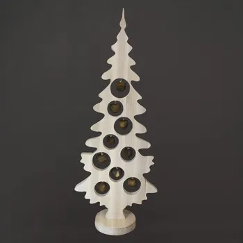 AMADEA Dekorace strom na podstavci se srdci bílý 75 x 30 cm, český výrobek