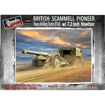 Plastikový model Thunder model 1/35 British Scammell Pioneer Heavy Artillery Tractor R100 with 7,2 Inch Howitzer
