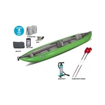 Kajak Gumotex TWIST 2/1 SET - I Zelená kajak + zdarma 2x pádlo TNP 2.díl + pumpa Bravo 4L s manometrem + obal na mobil EG + transportní vak + sada lepení + termotrička Coolmax a klíčenku EG