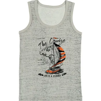 Nátělník EVONA a.s. Chlapecký nátělník se širokými ramínky H šedá - TILKO CHL H SV.ŠEDÁ 134