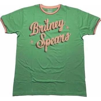 Zahraniční hudba Merch Britney Spears: Britney Spears Unisex Ringer T-shirt: Retro Text (medium) M