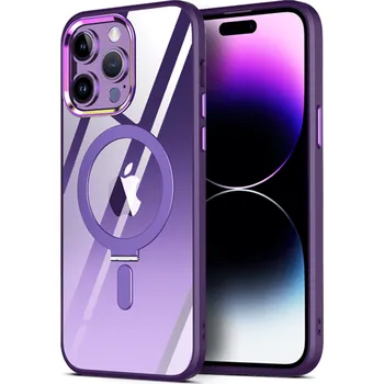 Pouzdro na mobilní telefon Plastový obal MagSafe se stojánkem pro Samsung Galaxy S23 Plus 5G - fialový