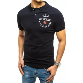 Pánské tričko s límečkem modré SUPERNO